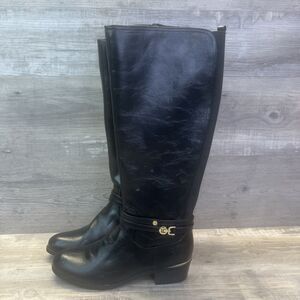 Liz Claiborne Tacca Style Tall Riding Boots Black Size 7.5 M Scuffed